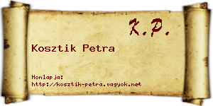 Kosztik Petra névjegykártya
